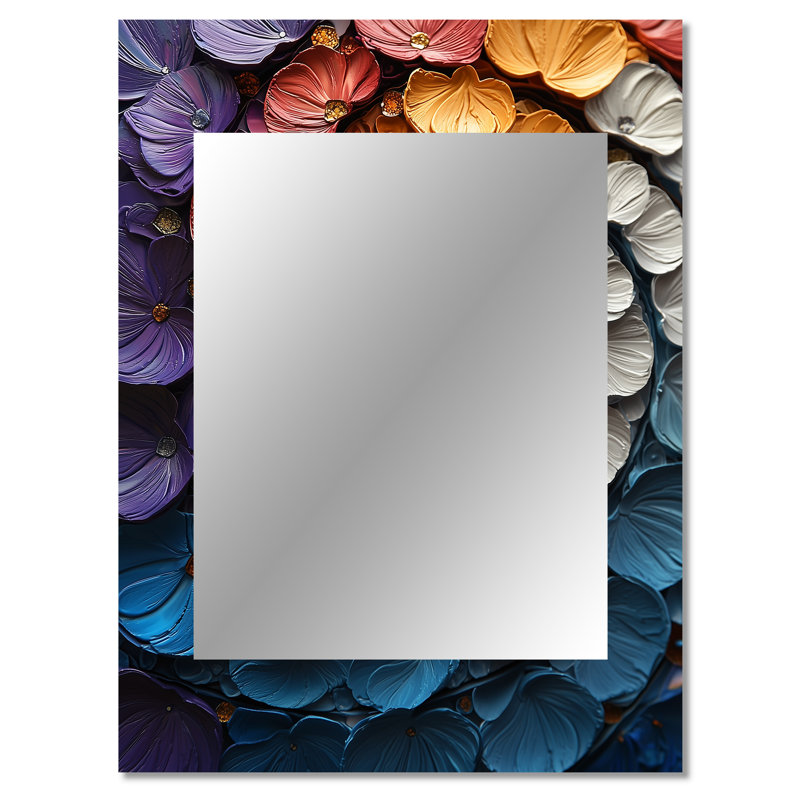 Mauve et bleu fractal univers spirale V - abstrait spirales uniques miroir, 40 po x 30 po