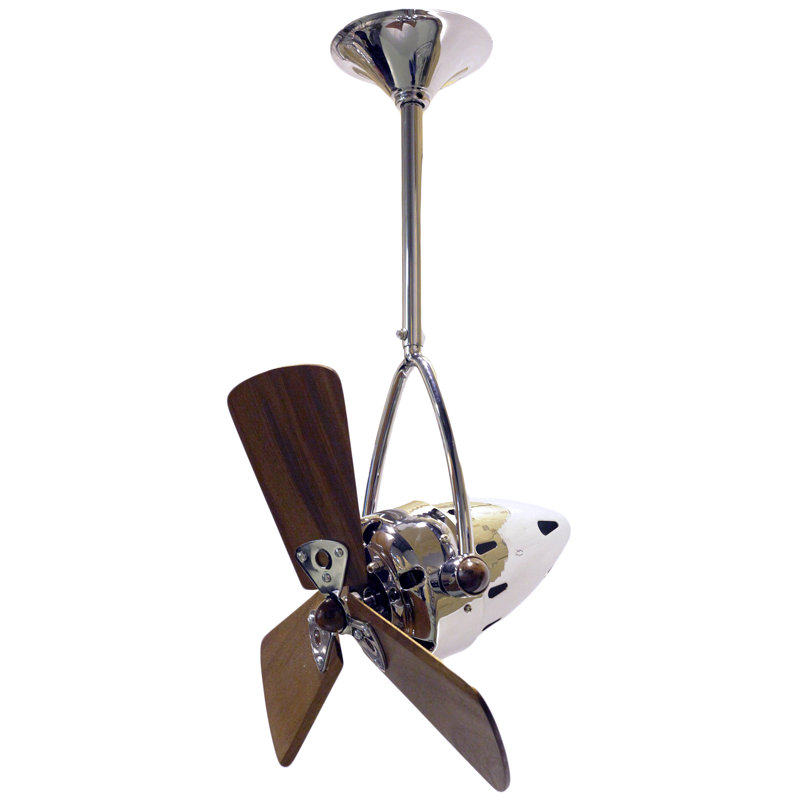 16" Jarold Directional 3 - Blade LED Ceiling Fan with Wall Control, Polished Chrome
