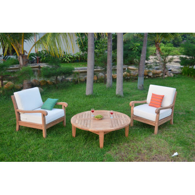 Ensemble de conversation 3 pièces avec coussins Sunbrella Napa