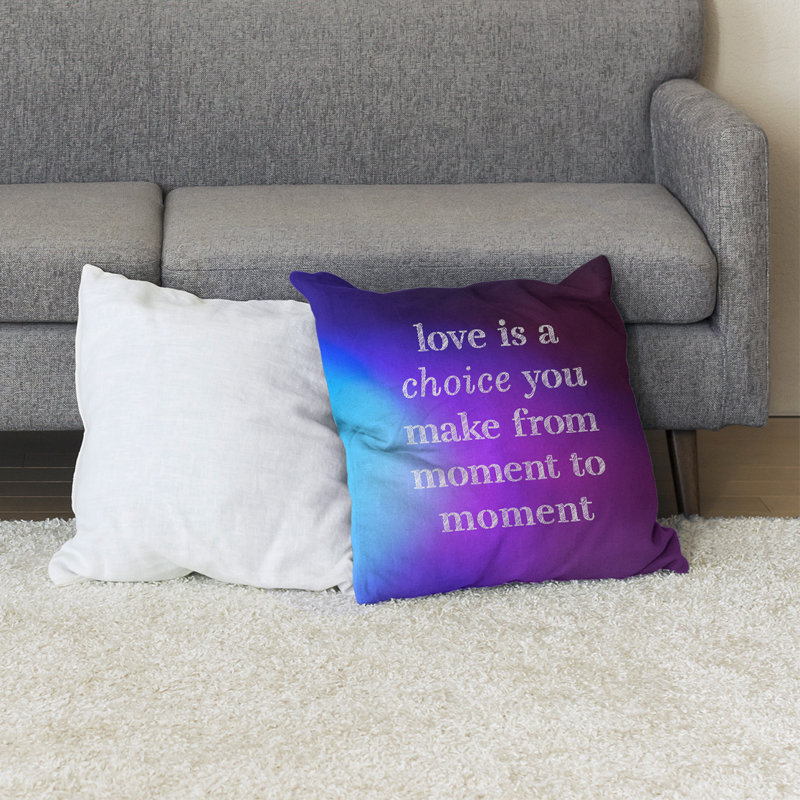 Reversible Throw Pillow, 40" H x 40" W, Blue/Purple