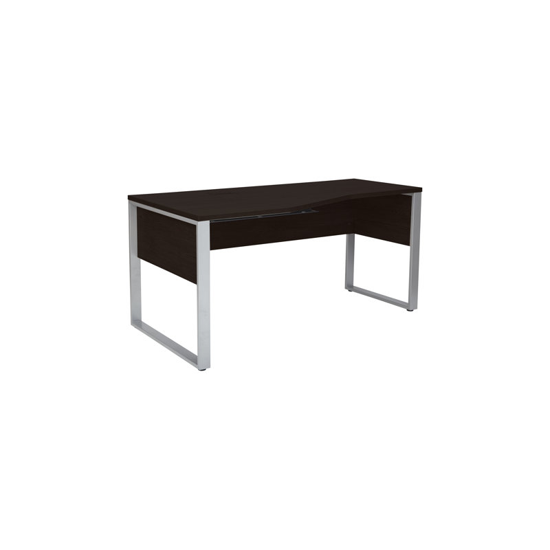 Bureau Maysey avec prises intégrées, Retour à gauche, Espresso / Argent