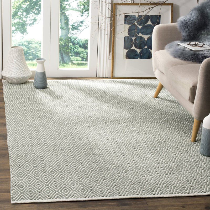 Tapis en coton tissé à plat Bryent, Rectangle 6 pi x 9 pi