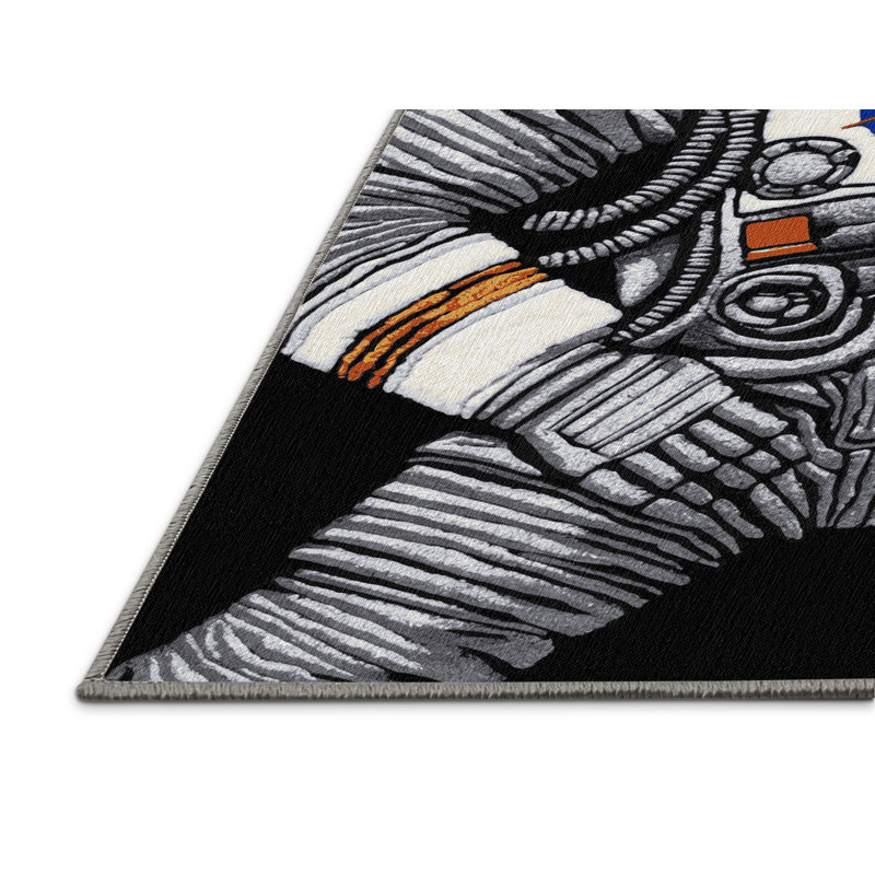 Tapis gris lavable à la machine, Rectangulaire 8 pi x 10 pi
