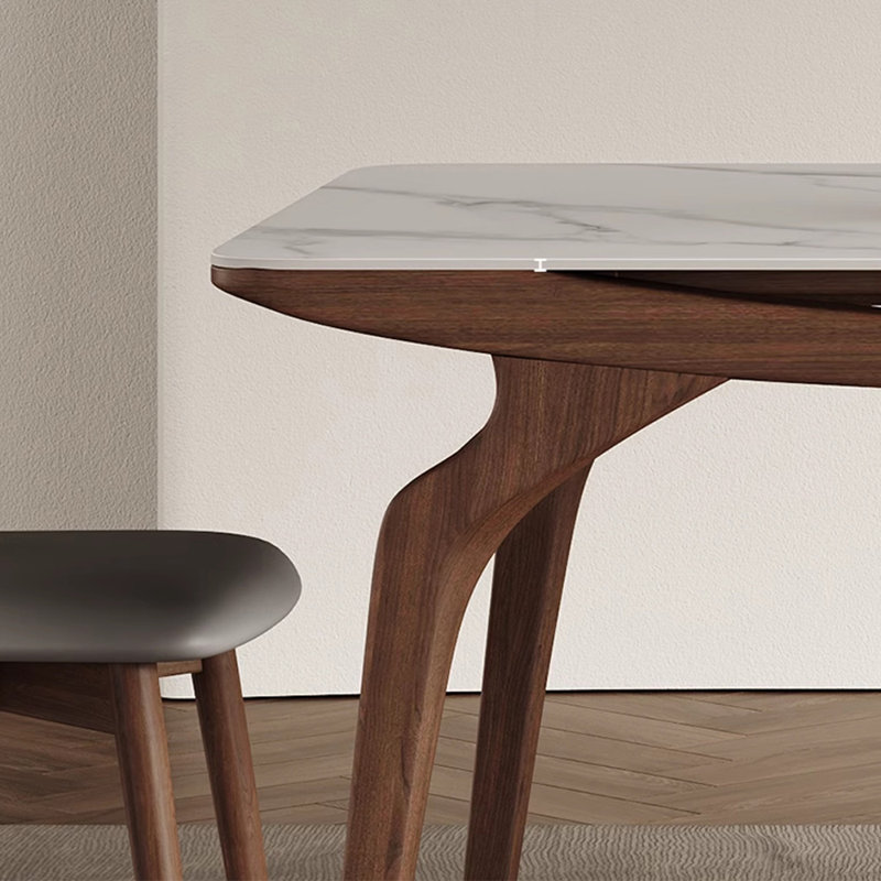 Rectangular rock plate dining table and chair set, 29.53" H x 31.49" W x 59.05" L
