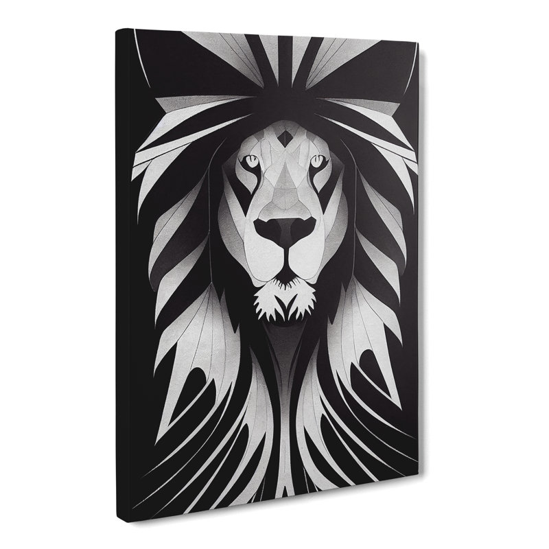 Lion Monochrome Vol.2 - Wrapped Canvas, 50cm H x 35cm W x 3cm D
