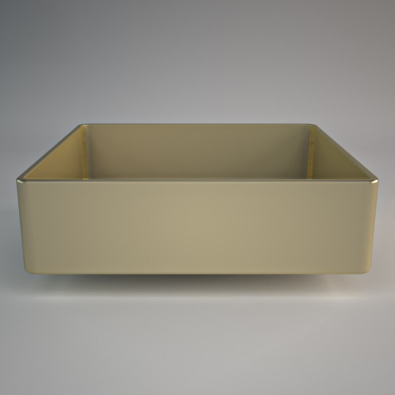 Maestro Bath 15.7'' Acrylic Square Bathroom Sink, Champagne