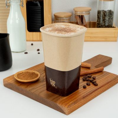 Restaurantware-Hip 2 Be Square 16 Ounce Paper Coffee Cups, 500 Leakproof Reusable Coffee Cups - Lids Sold Separately, Double PE Lining, Paper Disposable Cup, Hot & Cold Friendly, Single Wall