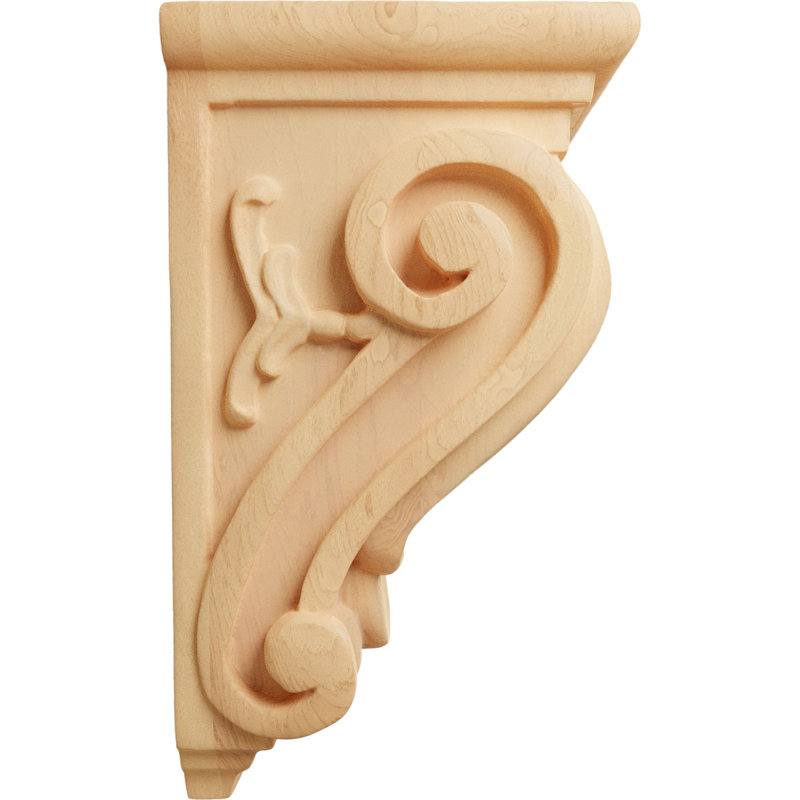 5"W x 7"D x 14"H Large Classical Corbel, Red Oak, Red Oak, 5-in. W x 7-in. D x 14-in. H