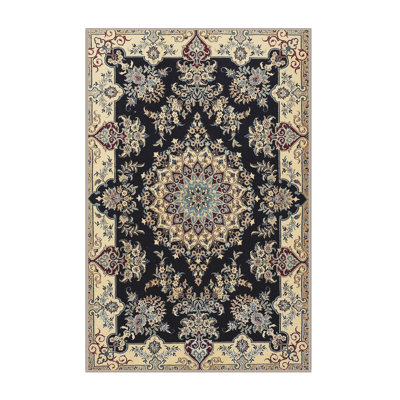 Tapis noir/beige traditionnel Brittaney