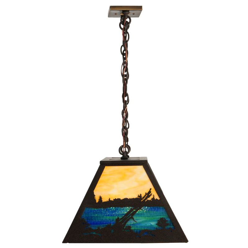 Old Forge 6-Light Pool Table Lights Geometric Pendant, 6, Dark Roast