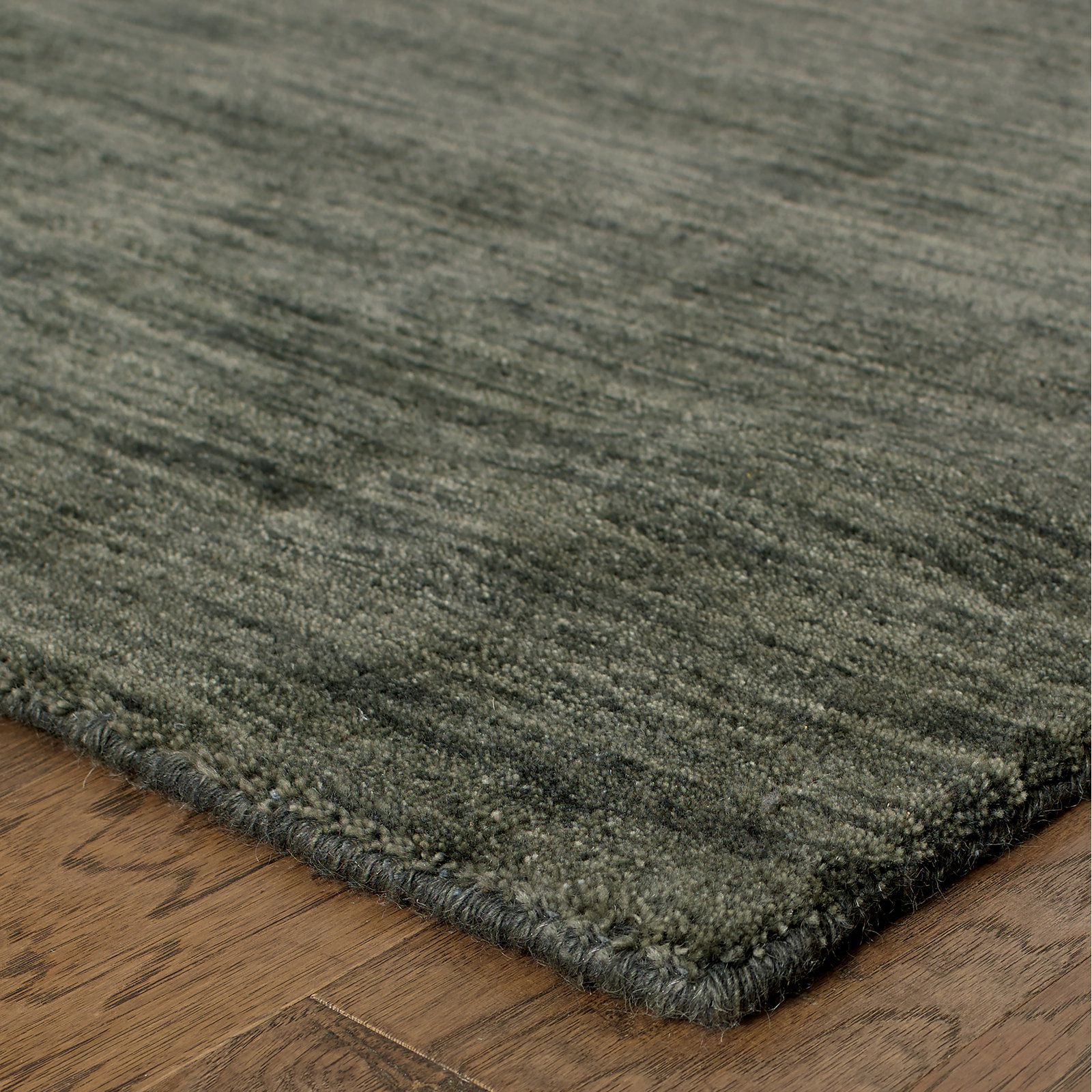 Nala Handmade Wool Charcoal Rug, Runner 2'6" x 8'
