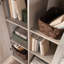 Armoire de rangement d'inspiration brune à finition brune, quatre tablettes réglables pour la cuisine, la salle de bain ou le bureau, construction, glissement en douceur, petits coins compacts, installation rapide