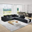 Ensemble de canapé modulaire en L modulaire avec 6 coussins de rangement modulaires en chenille Modern-1876166136