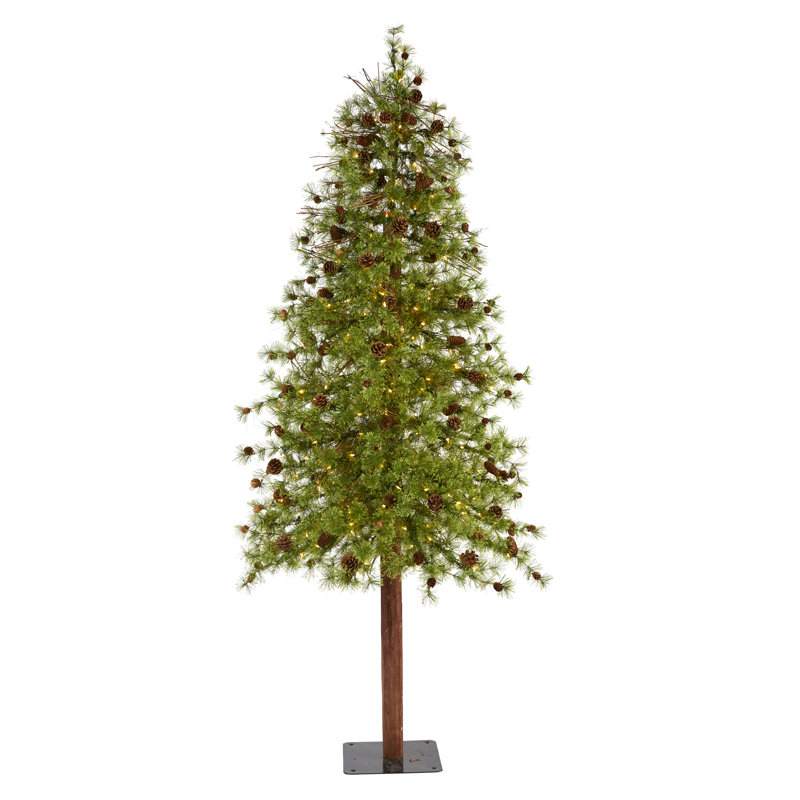 Lighted Artificial Pine Christmas Tree, 8' H