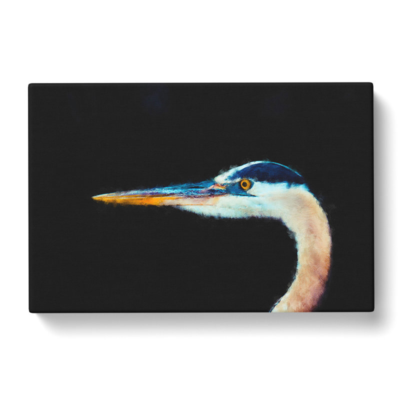 Heron Portrait - Wrapped Canvas, 35cm H x 50cm W x 3cm D