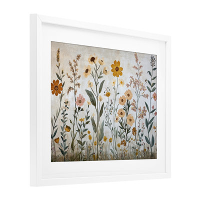 «Growing Tall Wildflowers», reproduction d'art sous verre encadrée par Petal Prints Design