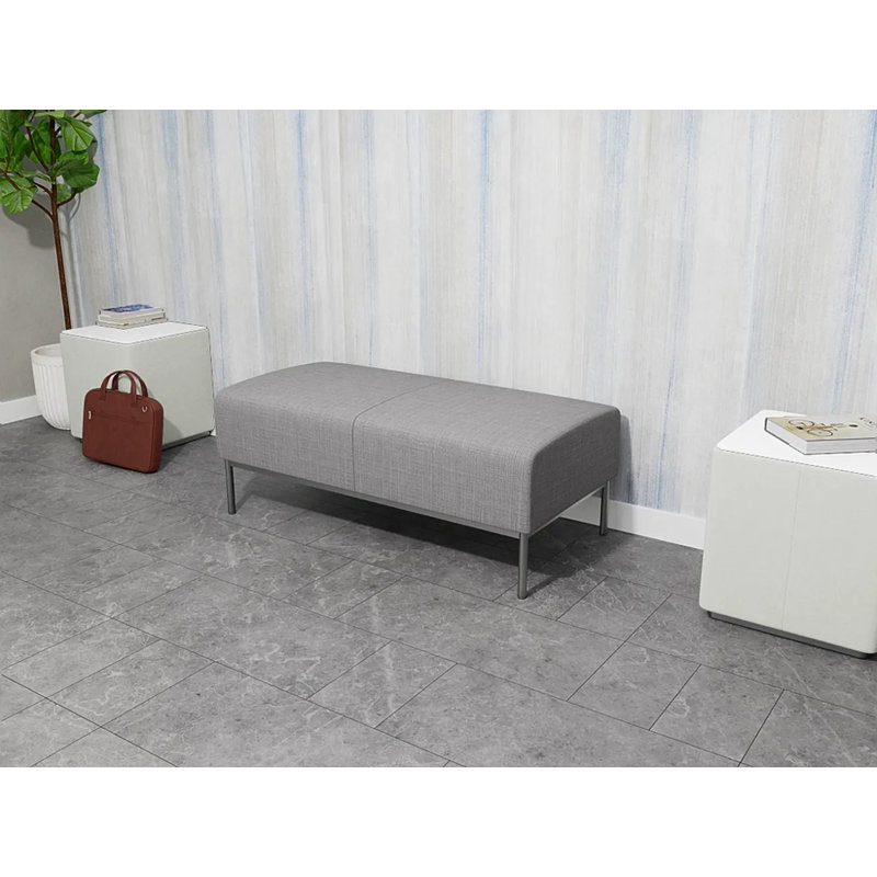 Banc de réception Darsey, Argent argent, Gris chambray