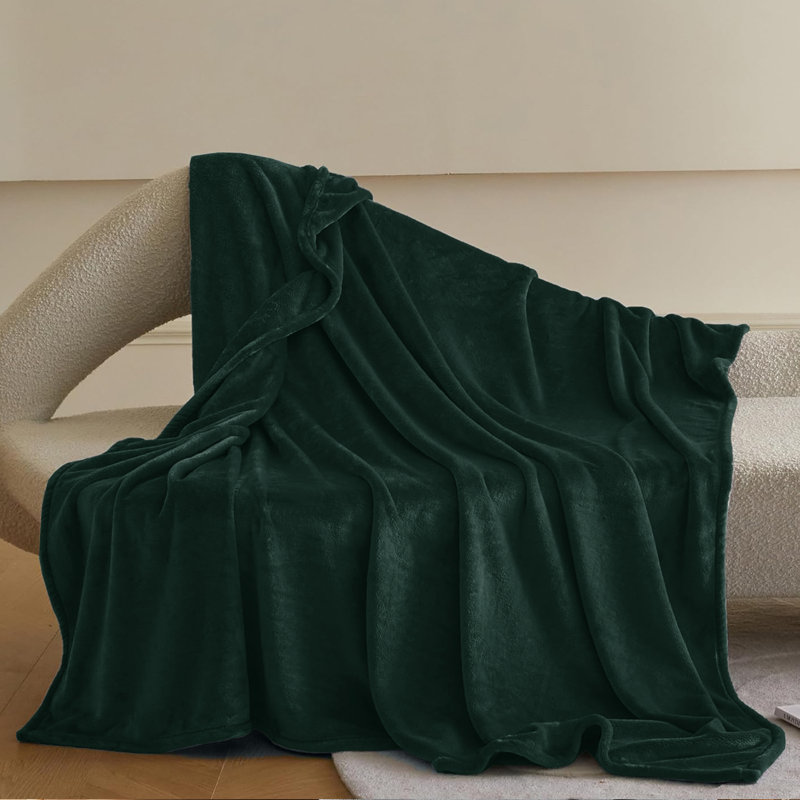  Couverture en molleton doux - Doux, chaud, lit / jeté, Grand lit, Vert