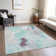 Machine Washable Indoor/Outdoor Xhevrie Teal Rug