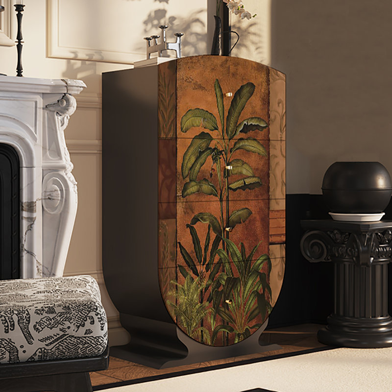 Armoire de rangement de salon français, Noir, noir, noir, noir