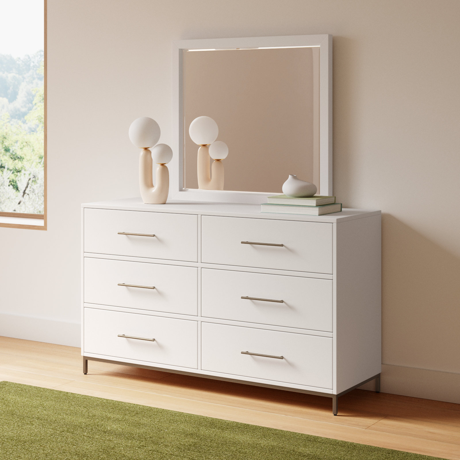 Marino 6 - Drawer Dresser with Mirror