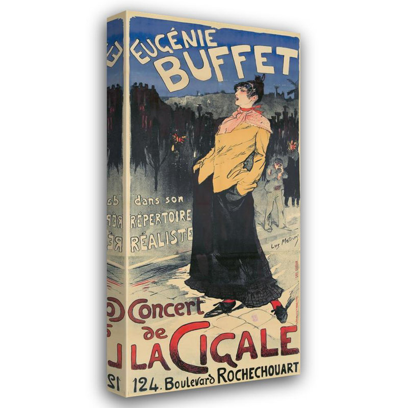 "Eugénie Buffet, concerté de la Cigale" par Lucien Metivet - Art mural sur toile tendue avec châssis, H 24 po x l 17 po