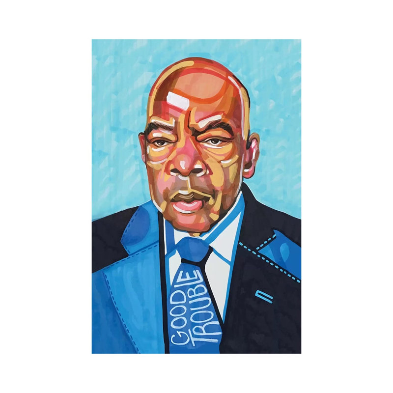 John Lewis by Domonique Brown - Print on Canvas, 20.32 cm H x 30.48 cm W, Wrapped Canvas