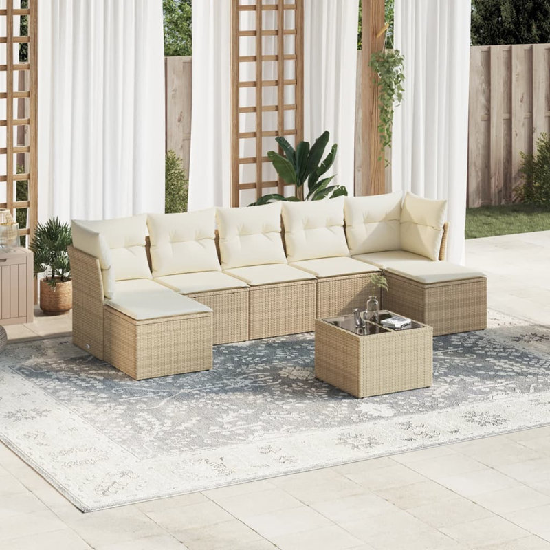 Ensemble de canapé de jardin Vidaxl beige