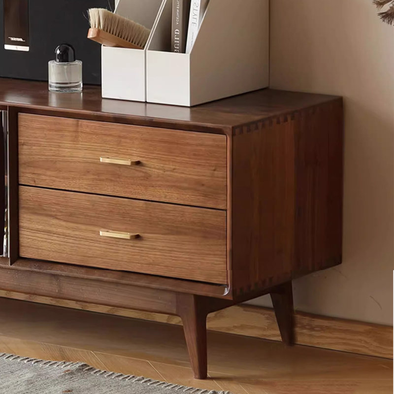 Meuble télé en bois de noyer, 70.86"