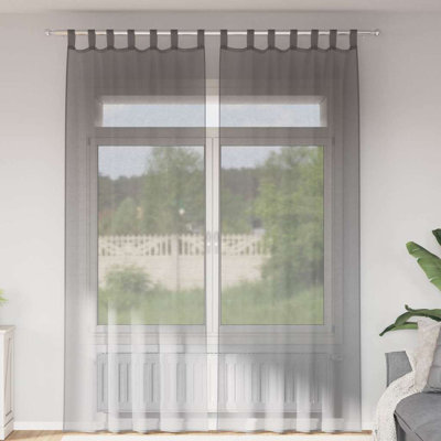 Voile Curtains With Tab Top 2 Pcs