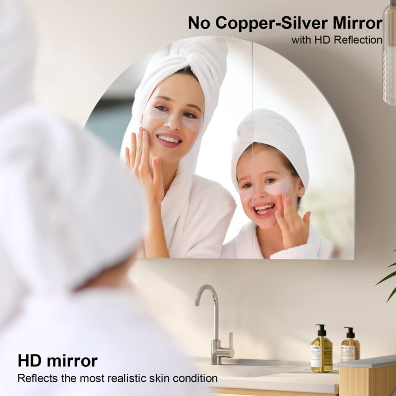 Mirrored Medicine Cabinet, Large Wide Wall Mounted Storage Cabinet With 3 Mirror Doors, 47 X 5.1 X 31.5 Inch, Bathroom Mirror Medicine Cabinet