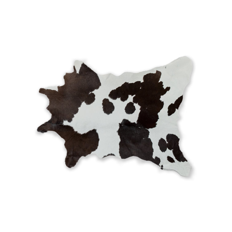 2' X 3' Brown and White Cowhide Hand Woven Area Rug