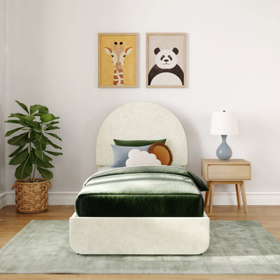 Beunca Solid Wood Upholstered Bed with Arch Headboard
