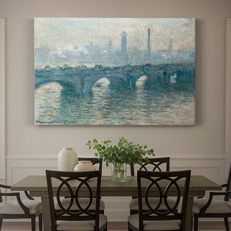 Pont Waterloo, Londres-Claude Monet-Toile tendue avec châssis-1900, 40 po x 60 po