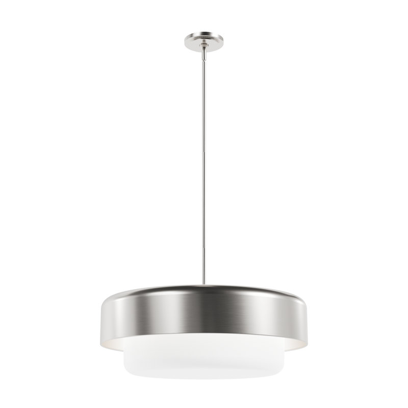 4 - Light Drum Drum Pendant, Brushed Nickel