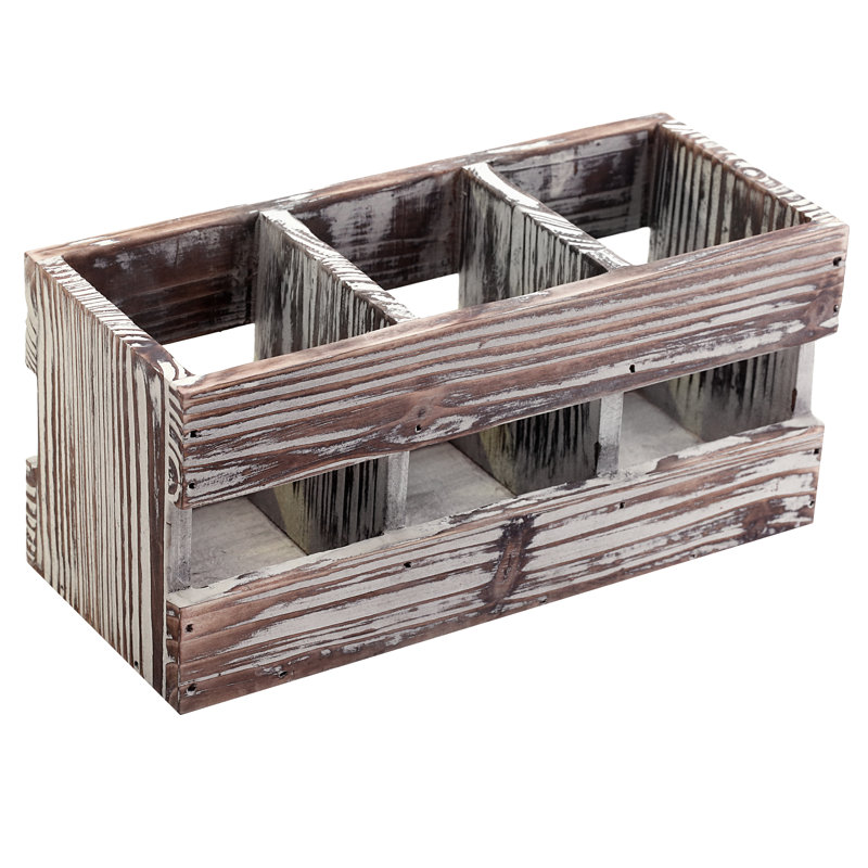 Lior Wood 3 Compartment Desk Organiser