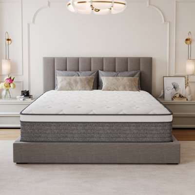  14" Grey Medium Hybrid Mattress - EdgeSupport & Motion Isolation
