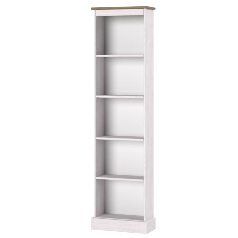 Totowa Bookcase, White Wash/Brown