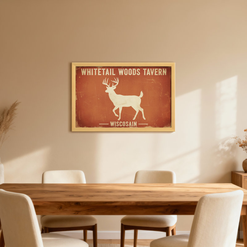 Animaux, cerf de Virginie, silhouette, motif rustique, Toile tendue, Ne s’applique pas, H 20 po x l 30 po