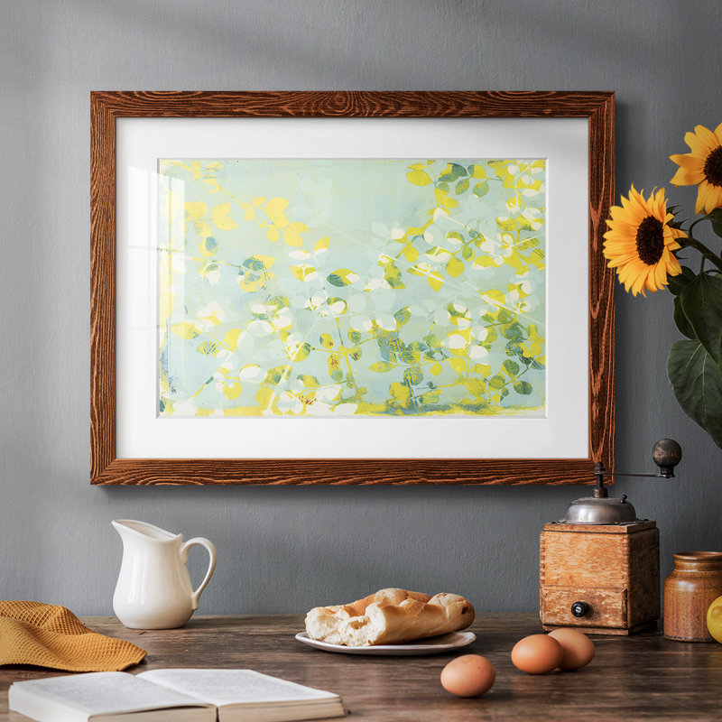 Lumière verte encadrée sur toile, Érable, H 14 po x l 20 po x P 1,5 po