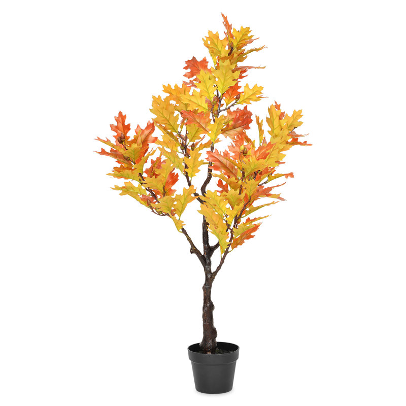 120cm Faux Maple Tree in Stone Planter