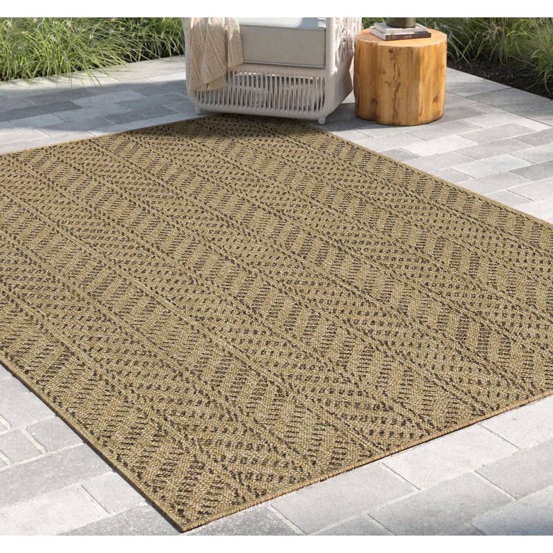 Indoor/Outdoor Area Rug - Jute/ 5 Ft. 3 In. X 7 Earth Collection Polypropylene Stain Easy To Store 5.25 7.25 For High Traffic
