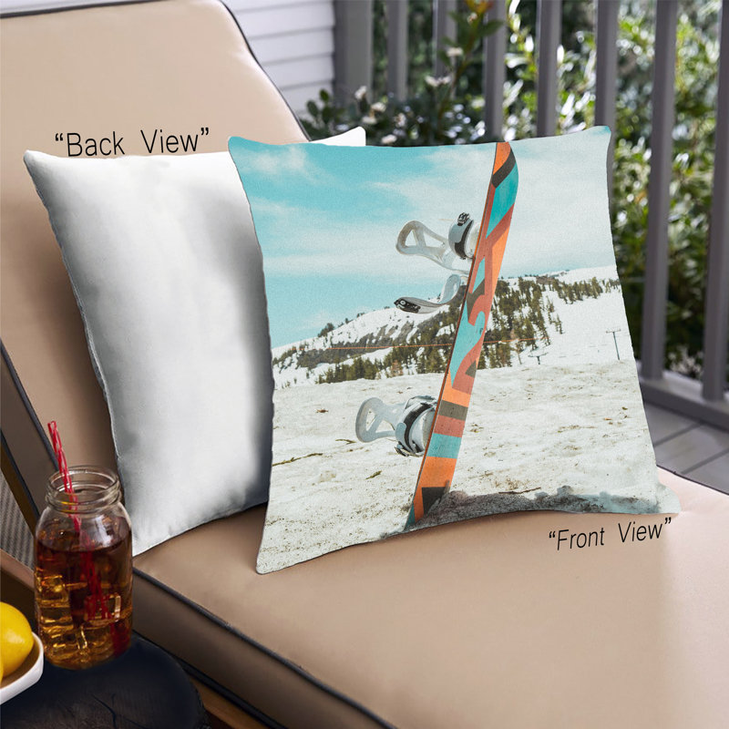 Coussin décoratif Sports Snowboarding 4, Microsuède