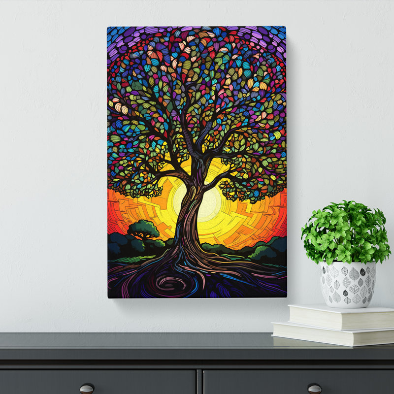 Oak Tree Pop Art No.2 - Wrapped Canvas, 50cm H x 35cm W x 3cm D