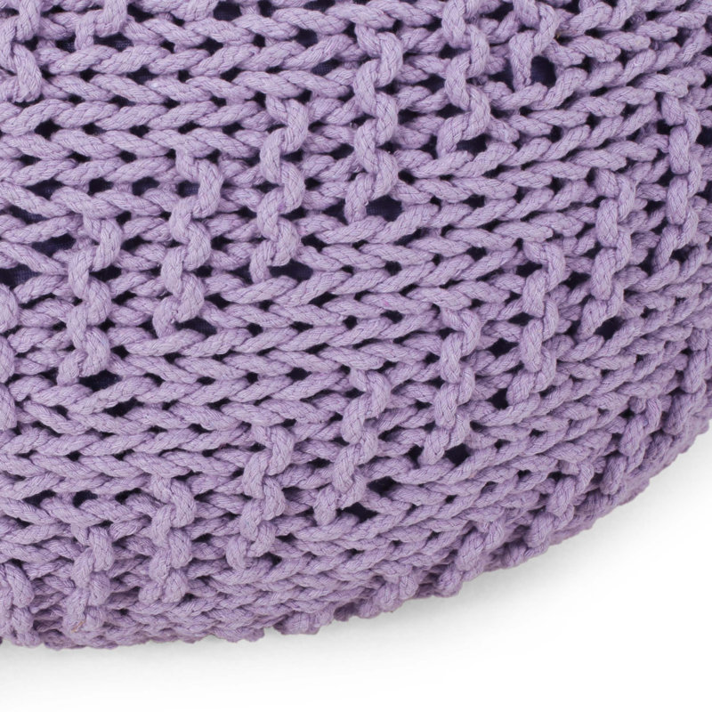 Pouf rond en coton Bordeaux, lavande