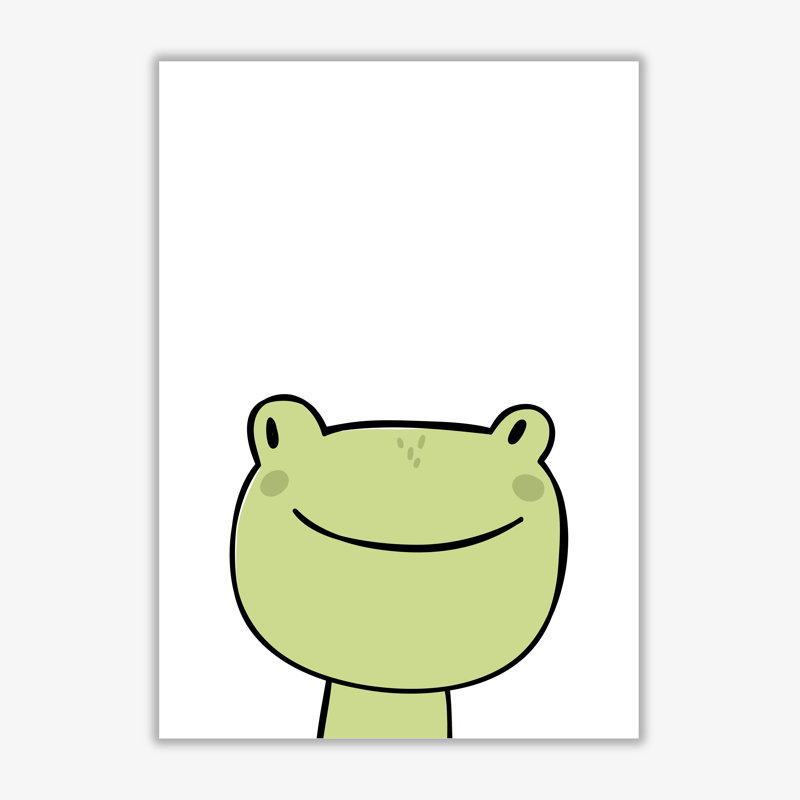Scandi Frog - Painting, No Frame, 30 cm H x 21 cm W x 1 cm D