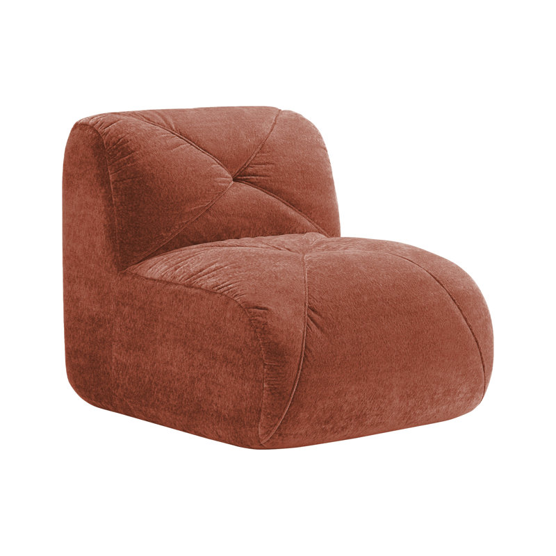 Canapé sans accoudoirs en velours - rouge, 37.4" W, Red Velvet