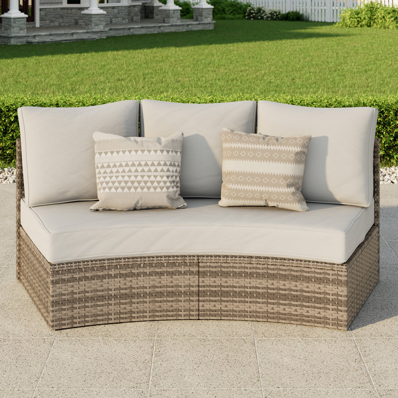 Leiny 3 - Person Patio Conversation Sets with Cushions, Beige, Beige