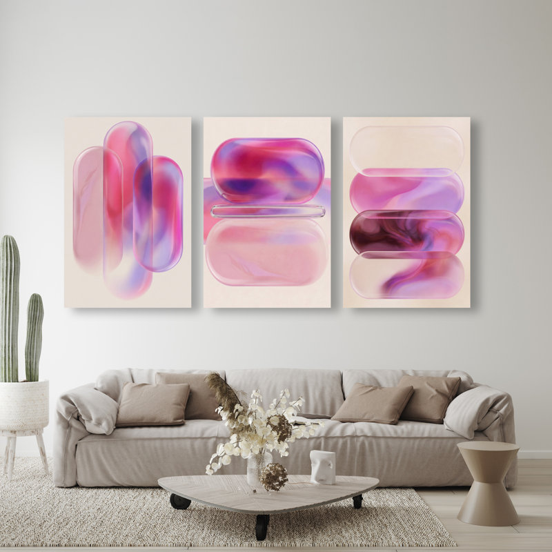 Rose Topaz Set Set by Oliver Gal, 45"H x 30"W, Gallery Wrapped