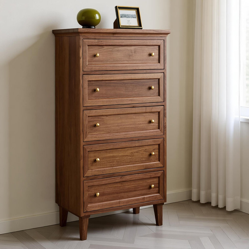 Commode simple avec rangement en noyer noir, H 47,24 po x l 23,62 po x P 15,74 po